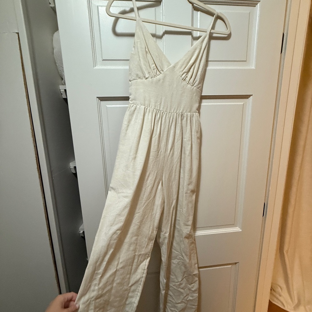 Marshalls Cream Sleeveless Jumpsuit